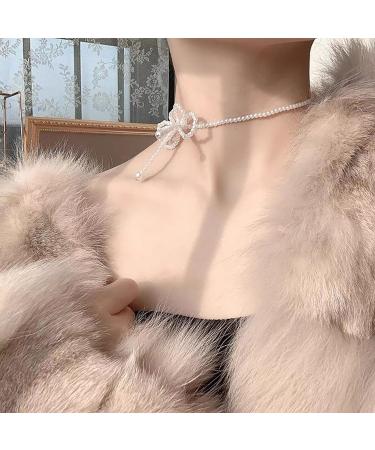 Oralgos Elegant Loop Trailer Necklace - Stylish Pearl Collarbone Chain Gift for Women & Girls - Buy Online on GoSupps.com