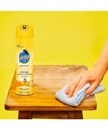 Pledge Multi-Surface Furniture Polish Spray - Wood, Granite, Leather - Shines and Protects - Orange - 9.7 oz (Pack of 3) - Buy Online on GoSupps.com