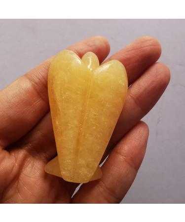 Lovionus89 Ice Yellow Jade Guard Angel Statue - Hand-Carved Healing Crystal Decoration 5cm | Unique Home Decor - Buy Online on GoSupps.com