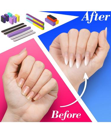 16 Pcs Nail Files & Buffers Set - OVLUX Professional & Home Nail Buffer Block Tool - Double Sided Grit Files for Natural Nails - 7 Step Nail Strips - Buy Online on GoSupps.com