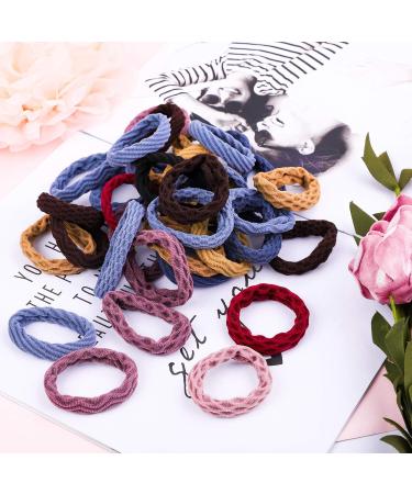 Elcoho 100 Seamless Cotton Hair Gums | Elastic Ponytail Holders for Women & Girls | No Fold Hair Accessories in Mixed Candy Colors - Buy Online on GoSupps.com