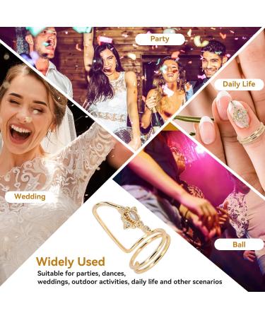Gold Fingernail Rings - Stylish Knuckle Rings for Nail Art Decoration & Manicure Jewelry - Buy Online on GoSupps.com