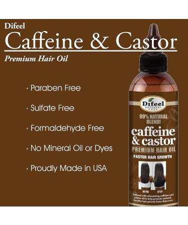 Difeel 99% Natural Premium Caffeine & Castor Hair Oil 8 oz. (PACK OF 2) - Buy Online on GoSupps.com