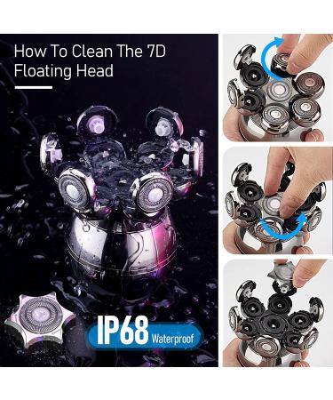 Fxlpower 5 in 1 Bald Head Shaver with Wireless Charging Pad - Waterproof Electric Razor Grooming Kit for Men - Wet and Dry - Gun Color - Buy Online on GoSupps.com