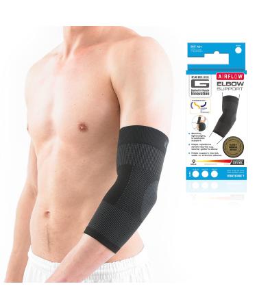 Neo G Elbow Support for Tendonitis Joint Pain Tennis Golf Sports - Tennis Elbow Brace Arm Support - Multi Zone Elbow Compression Sleeve - Airflow - M MEDIUM: 24 - 27 CM