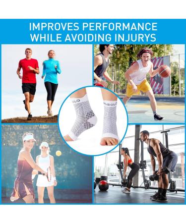 Hueglo Orthopedic Compression Socks - 4 Pair Ankle Bandage for Neuropathy Arthritis and Plantar Fasciitis - Skin Color Ideal for Sports & Recovery - Buy Online on GoSupps.com
