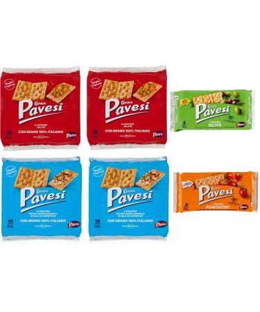 Italian Gourmet E.R. Gran Pavesi Snack Crackers Salty Without Dirty Tomato and Oil 6 Salted Pieces + Italian Gourmet Pulp 400 g