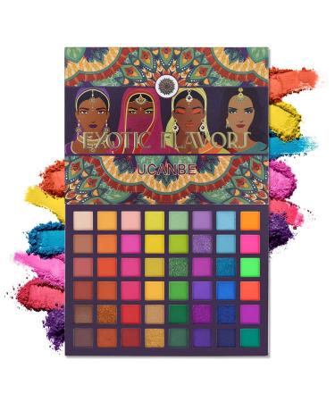 Ucanbe exotic flavors eyeshadow pallet professional makeow pallet 48 color tones matt shimmer glitter eyeshadow high -pigmented eye shadows cosmetic 48 colors - Buy Online on GoSupps.com