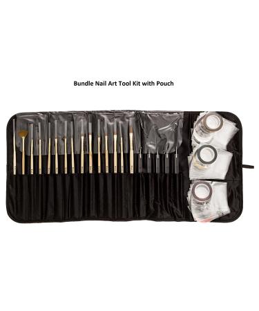 Beaute Galleria 50-Piece Nail Art Tool Kit with Pouch - Dotting Tool, Detailing Brushes, Striping Tapes - Professional Nail Art Bundle - Buy Online on GoSupps.com