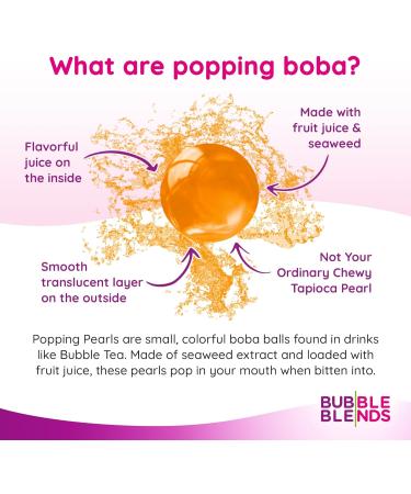 Passion Fruit Popping Boba 1kg - Real Fruit Juice Boba Balls - 100% Fat-Free - for Bubble Tea & Desserts - Buy Online on GoSupps.com