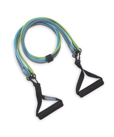 Gaiam 3-in-1 Resistance Band Kit with Comfort-Grip Handles and Interchangeable Strength Bands for High Intensity Training