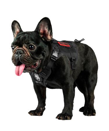 Oneigris dog harness Fire Watcher Tactical dishes MOLL SIFEERT THE SERVICE DISCHES DOUCHES DOSE WITH THE 1 HANDS AND 2 NO-PULL D-RING 1000D NYLON (XXS black) XXS black - Buy Online on GoSupps.com