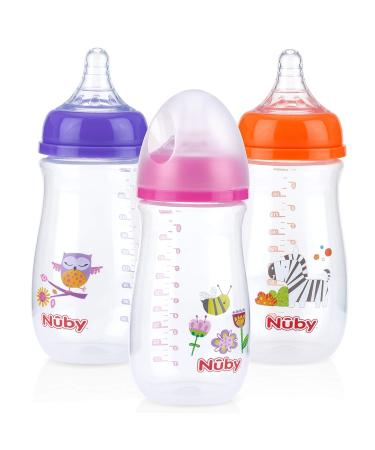 Nuby Tritan Wide Neck Non-Drip Bottles 9oz/270ml 3 Pack - Anti-Colic Air System - 3M - Buy Online on GoSupps.com