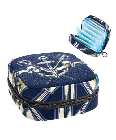 Women's bonds Storage bags Stillpad holder anchor and band vintage nautical portable period kit pocket feminine product bag for women girls color2