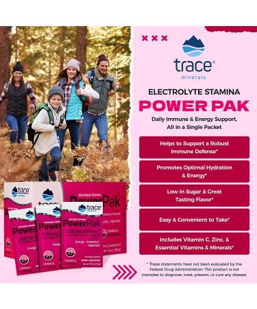 Trace Minerals Electrolyte Stamina PowerPak - Cranberry - 30 Packets (5.3g Each) | Hydration & Energy Boost - Buy Online on GoSupps.com