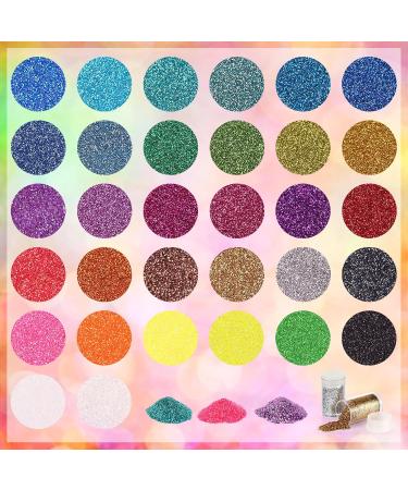 Royouzi 32 Colors Glitter Set - 256g Festival Face Nail Makeup & Hair Decoration | Perfect for Parties & DIY Crafts - Buy Online on GoSupps.com