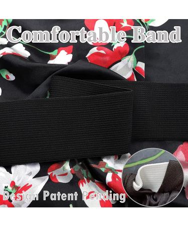 Satin Bonnet Set for Curly Hair | 2 Large Silk Sleep Caps for Women - Black & Black Flower | Hair Care for Braids and Long Hair - Buy Online on GoSupps.com