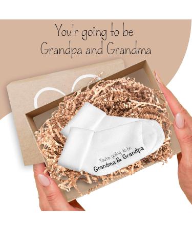 VELENTI Grandparents Baby Announcement Gift - Cute You Will Be Grandpa & Grandma Socks in Gift Box - Perfect Pregnancy Announcement Ideas - Buy Online on GoSupps.com