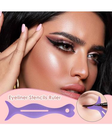 Eyeliner Stencils Silicone Eyes Wing Eyeliner Stencils Tool Lightweight Soft Portable Makeup Stencil for Girls Women Teens Females Purple - Buy Online on GoSupps.com
