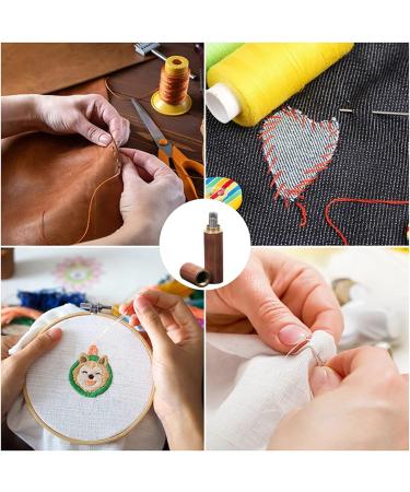 YAWALL Large Eye Hand Sewing Needles - 30PCS Cross Stitch, Leather, Embroidery Needles with Wood Case - Light Brown - Buy Online on GoSupps.com