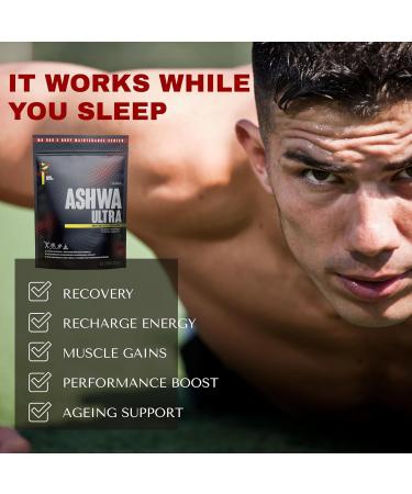 Ashwa Ultra Night - High Strength Ashwagandha with Magnesium, Melatonin & Turmeric - 120 Vegan Capsules - UK Made - Muscle Recovery & Sleep Aid - Buy Online on GoSupps.com