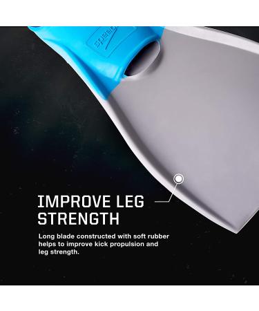 Speedo Unisex Swim Training Fins - Men's 8-9 | Women's 9.5-10.5 - White/Grey - Buy Online on GoSupps.com