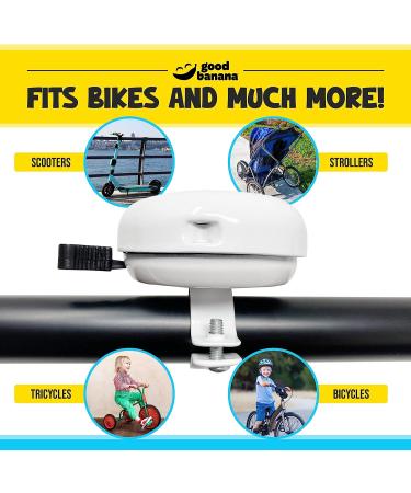 Good Banana Classic Bike Bell - Aluminum Bicycle & Scooter Bell | Loud & Clear Sound for Kids or Adults | Fun Rainbow Patterns - Buy Online on GoSupps.com