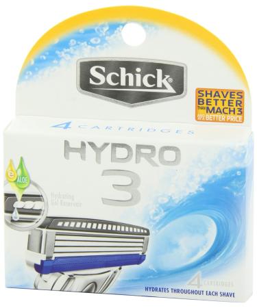 Buy Schick Hydro 3 Razor Blade Refills for Men - 4 Count (Pack of 2) | International Shipping Available - Buy Online on GoSupps.com