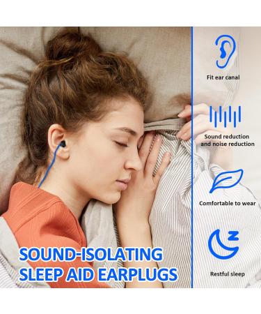 Xuhal 200 Pair Corded Ear Plugs - Reusable Silicone Noise Cancelling Earplugs for Sleep & Hearing Protection | Shooting Range Noise Reduction (Blue Black - Buy Online on GoSupps.com