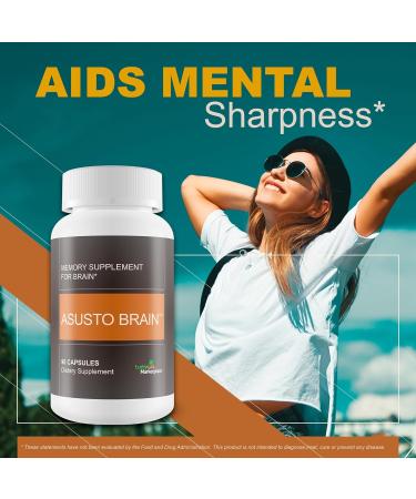 Asusto Memory Supplement for Brain - Improved Capsule Formula - Natural Brain Memory & Focus Support - Brain Support - Brain Supplement - Nootropic - Natural Asusto Sandalwood Improved Formula - Buy Online on GoSupps.com