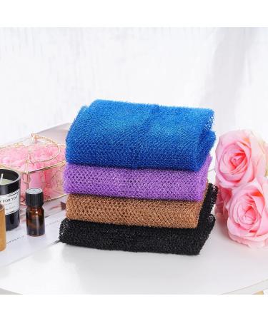 African Exfoliating Net Set - 4 Pcs 31.5 Inch Long Body Sponges for Shower Bathing - Multicolor 1 - Buy Online on GoSupps.com
