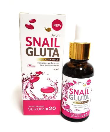 Snail Gluta Collagen Gold Face Serum   Helps To Reduce Wrinkles   Fine Lines   Fade Dark Spots   Clarifies Your Complexion   Moisturizer And Glowing Skin   Size 40 ml Bottle ( 1.35 oz )