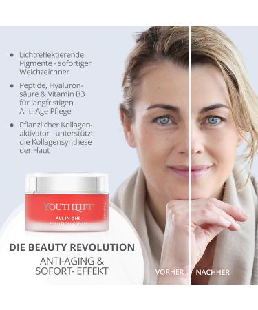 YOUTHLIFT All In One Solution Cream 50 ml antiaging cream with hyaluronic acid for smoother skin firming immediate effect moisturizing day care and wrinkle reduction vegan - Buy Online on GoSupps.com
