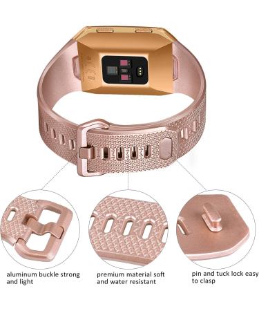 6 Pack Sport Bands Compatible with Fitbit Ionic - Replacement Soft Silicone Wristbands for Men and Women - Rose Gold, Silver, Gold, Black, Gray, Slate - Large - Buy Online on GoSupps.com