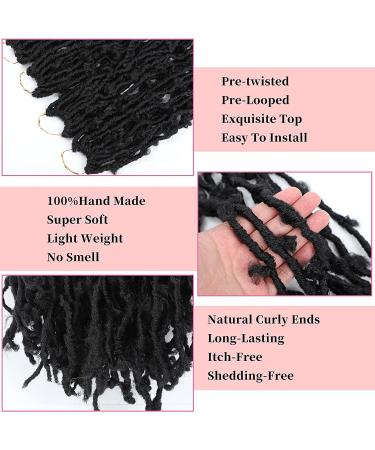 24 Inch Butterfly Locs Crochet Hair 6 Packs Pre-Looped Soft Distressed Extensions | 1B Color - Buy Online on GoSupps.com