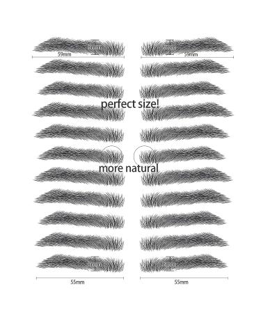 Aresvns Realistic Fake Tattoo Eyebrows - 88 Pairs Black 4D Transfer Stickers | Men's Imitation Eyebrows | Christmas Gift - Buy Online on GoSupps.com