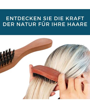REMOS Wild Boar Bristle Hairbrush - Premium Pear Wood with Narrow Handle - Perfect for All Hair Types | International Shipping - Buy Online on GoSupps.com