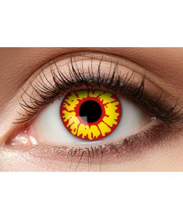 Balinco contact lenses colored without strength motif lenses eye lenses costume accessories for cosplay Halloween carnival carnival dia los muertos party festival rave (mistery yellow / red) mistery yellow / red