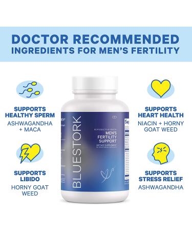 Blue Stork Men's Fertility Support - Prenatal Multivitamin with Maca Root and Folate - 60 Capsules - Buy Online on GoSupps.com
