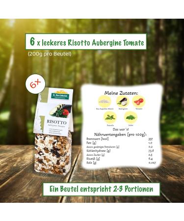 Buy Dr. Ana Collection Italian Risotto Aubergine & Tomatoes (6-Pack) | Vegan Additive-Free Ready-Made 100% Arborio Rice - Authentic Italian Specialty 6 x 200g - Buy Online on GoSupps.com