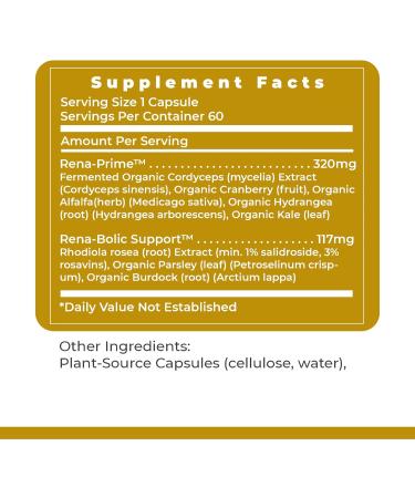 Premier Research Labs RenaVen - Premier Kidney Support for Kidney Cleanse Detox and Repair | Improve Kidney Function and Urinary Support with Fermented Cordyceps - 60 Plant-Source Capsules - Buy Online on GoSupps.com
