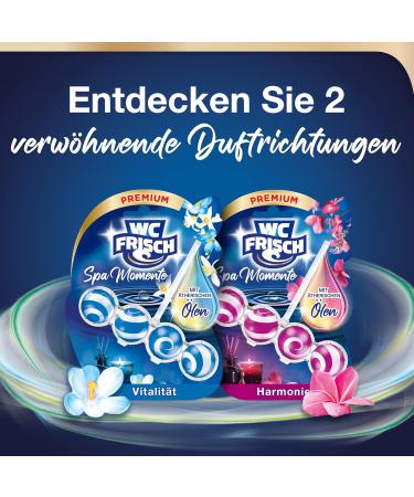 Toilet Fresh Spa Moments Vitality Toilet Stone (2x50g) - Luxurious Essential Oils for Long-Lasting Fragrance - Buy Online on GoSupps.com