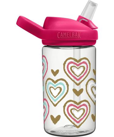 Eddy+ Kids 14oz BPA-Free Water Bottle with Straw - Hearts Design - Buy Online on GoSupps.com