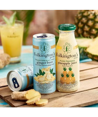 Folkington's Ginger Beer 12 x 250ml Cans - Premium Sparkling Soft Drink and Perfect Gin Mixer - Buy Online on GoSupps.com