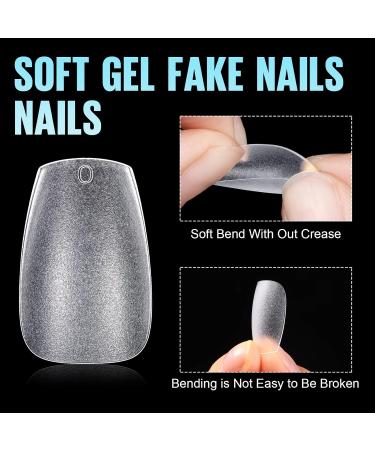 Tomicca Ballerina Short Nail Tips - 240 Gel & Acrylic Half Matte Coffin Style - 15 Sizes for Perfect Fit - Buy Online on GoSupps.com