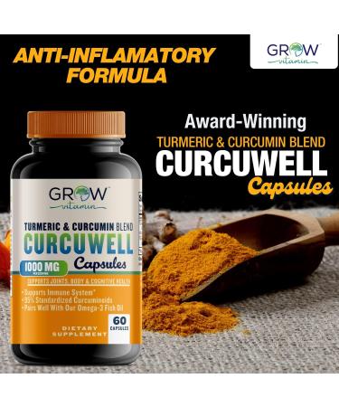 CURCUWELL High-Potency Curcumin & Turmeric Blend | Joint & Cognitive Support | Natural Inflammatory Relief - 30 Day Supply - Buy Online on GoSupps.com