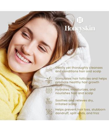 Honeyskin Hair Growth Shampoo & Conditioner Set - Coconut Oil, Manuka Honey & Aloe Vera - Sulfate Free - For Dry & Sensitive Scalp - Color Treated Hair - 16oz (Pack of 2) - Buy Online on GoSupps.com