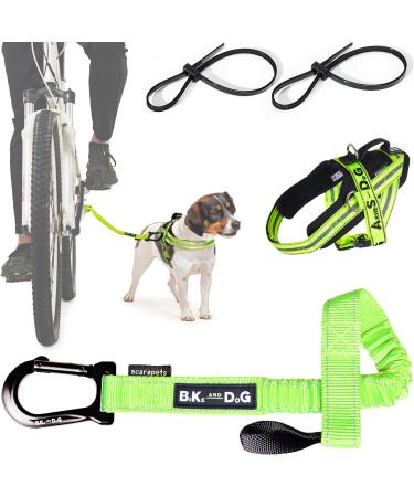 Bike and Dog - dog leash and dogs for the bike dishes with 3 rings 2 of which side including 2 special bicycle bridles.Patented.Dog leash and dog harness XS yellow