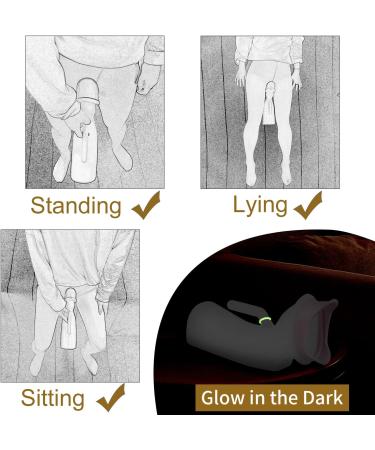 Female Urinal 32oz - Bedside Pee Bottle for Elderly & Bedridden Patients - Leakproof Portable Urine Bottle with Soft Ring - Glow in The Dark - 1.0 Count - Buy Online on GoSupps.com