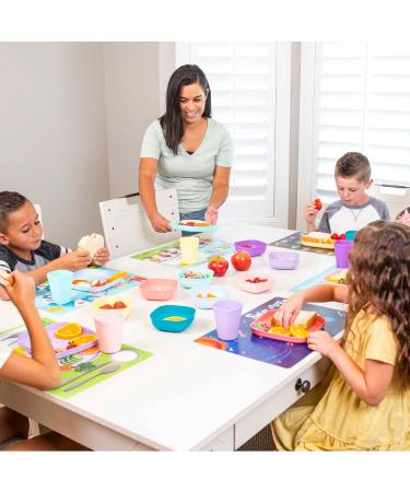 Hapinest 6 Pack Reusable Non Slip Educational Placemats for Toddlers and Kids - Fun & Functional Learning Mats - Buy Online on GoSupps.com